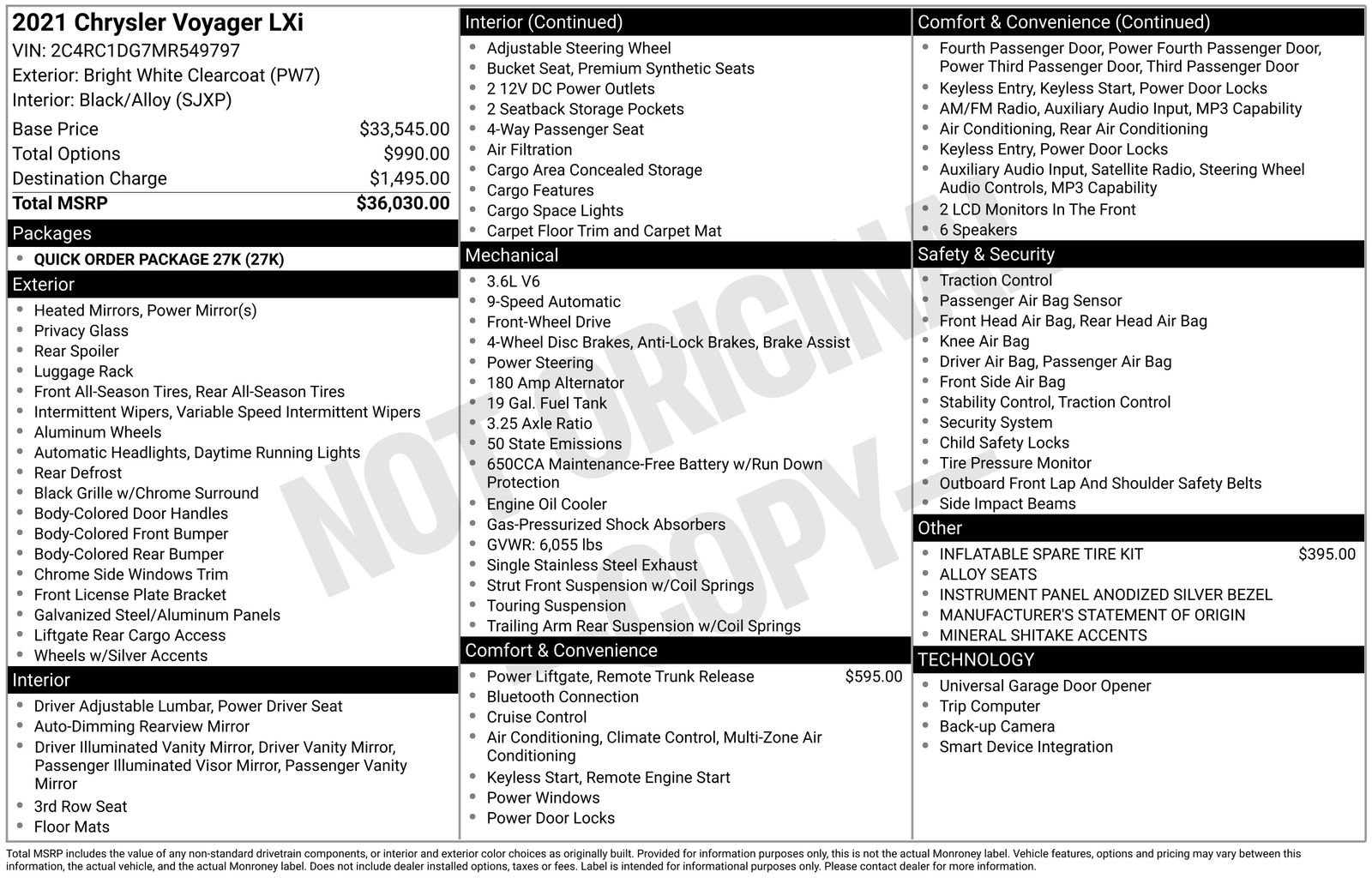 Used 2021 Chrysler Voyager Lxi FWD image 2