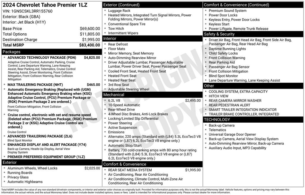 New 2024 Chevrolet Tahoe Premier w/ Advanced Technology Package image 6