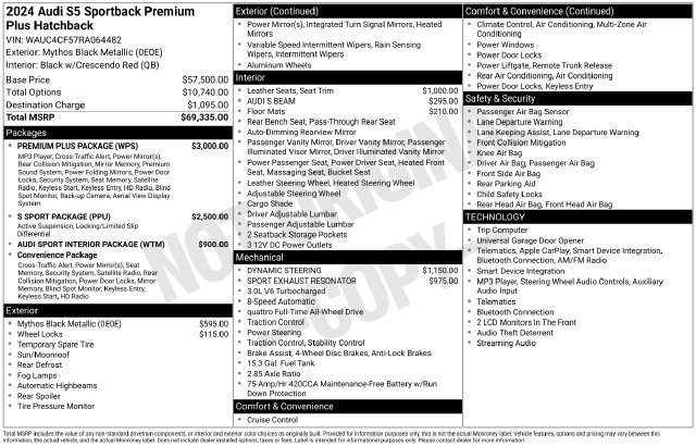 Certified 2024 Audi S5 Premium Plus w/ Premium Plus Package AWD/4WD image 25