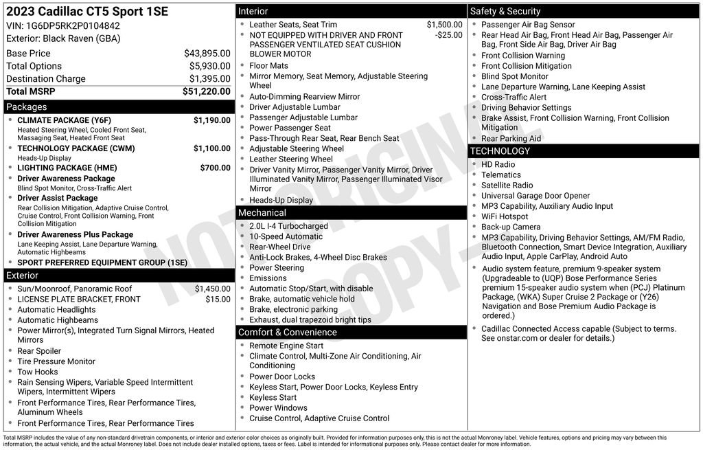 Used 2023 Cadillac CT5 Sport w/ Climate Package RWD image 39