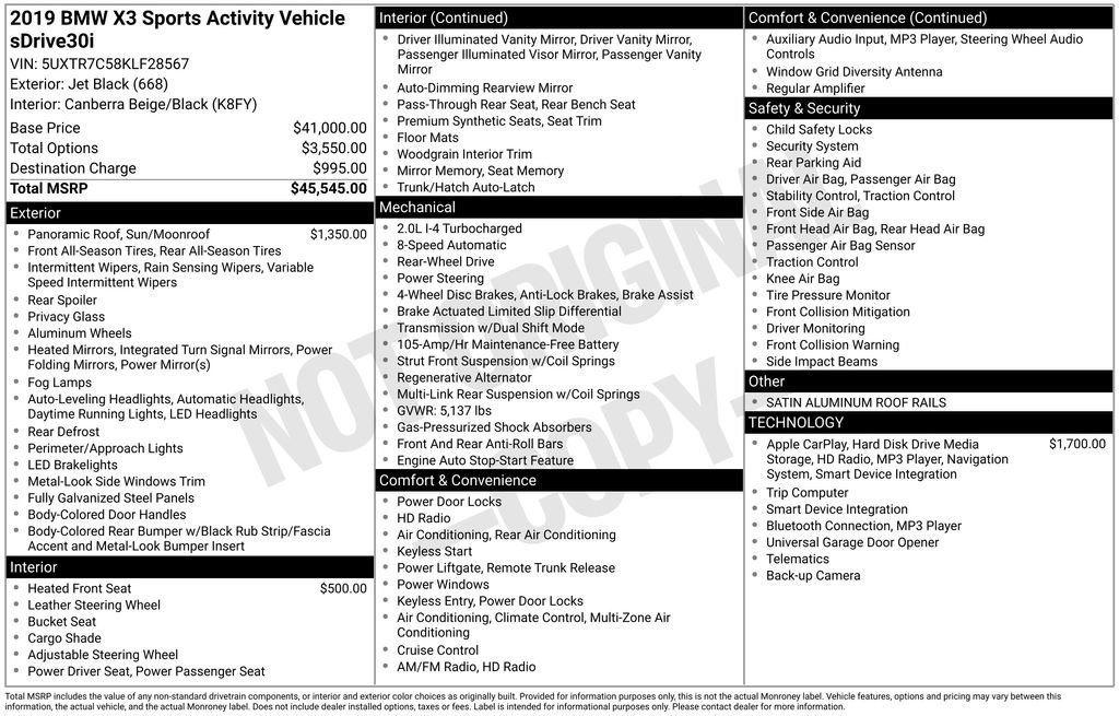 Used 2019 BMW X3 sDrive30i image 5