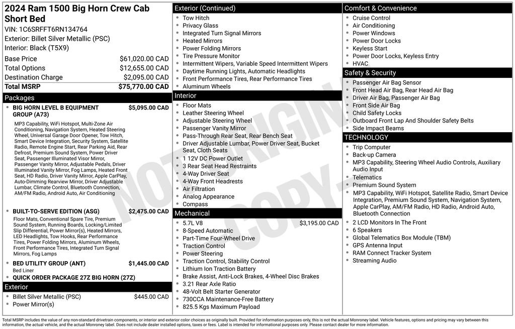Used 2024 RAM 1500 Big Horn AWD/4WD image 2