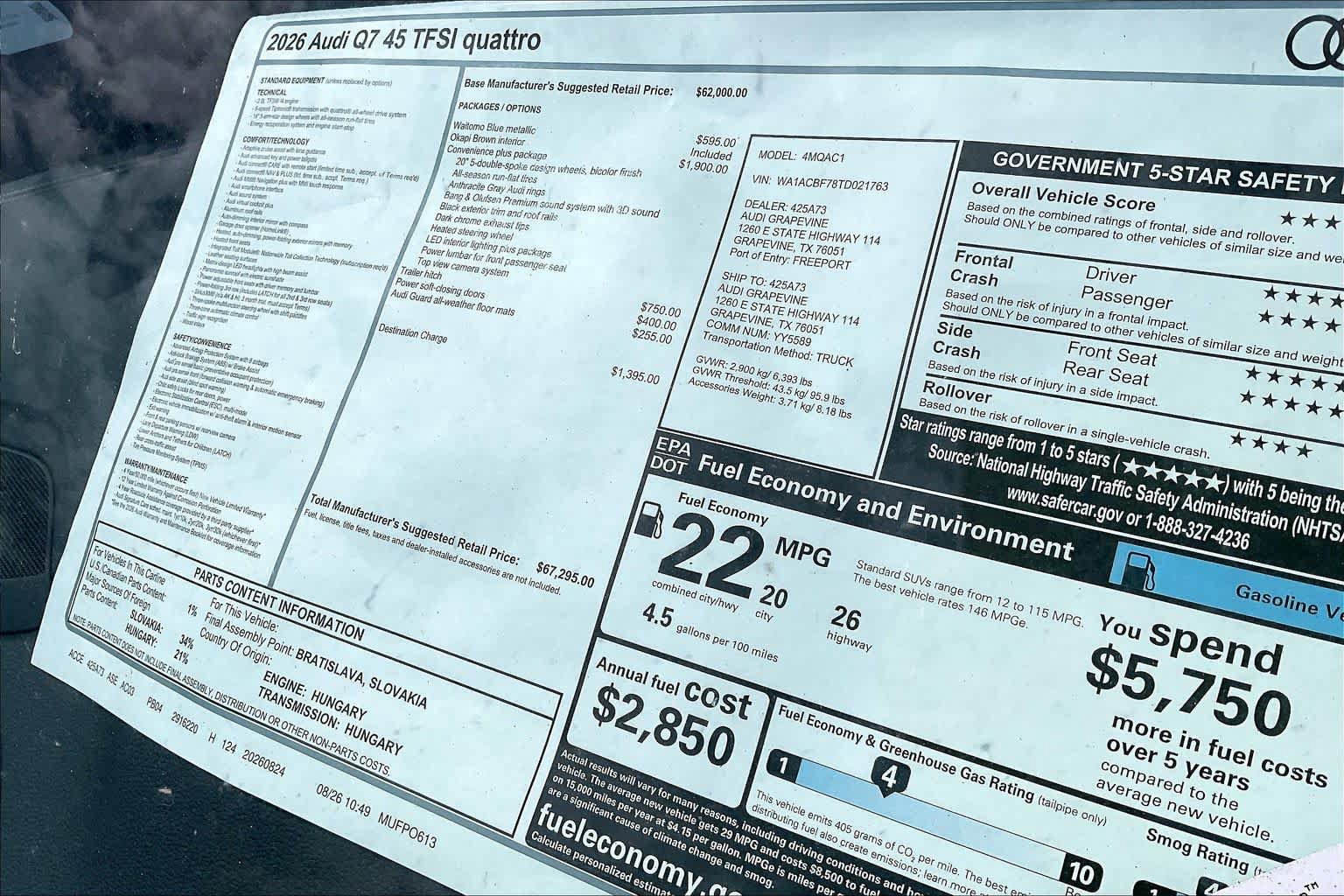 New 2026 Audi Q7 2.0T Premium AWD/4WD image 19
