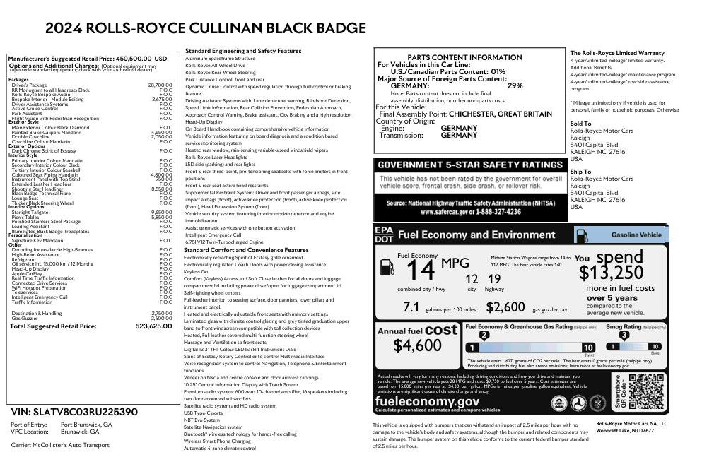 Certified 2024 Rolls-Royce Cullinan Black Badge w/ Driver's Package image 2