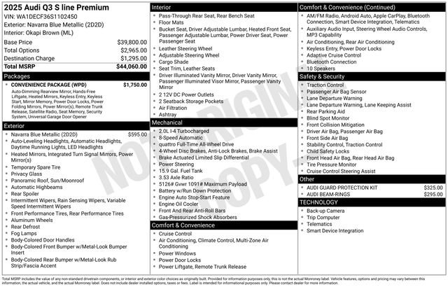 Certified 2025 Audi Q3 2.0T Premium w/ Convenience Package AWD/4WD image 40