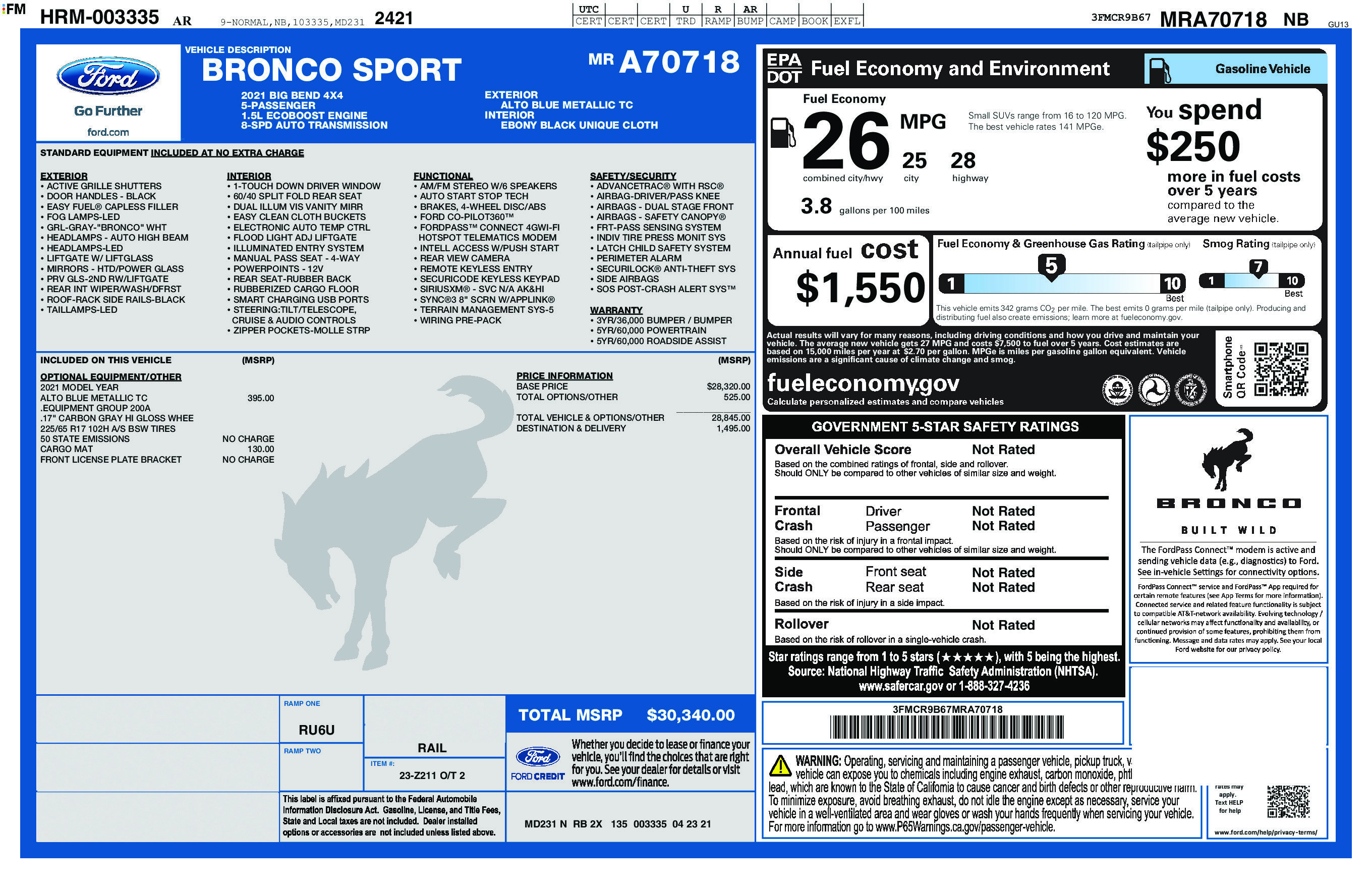 Used 2021 Ford Bronco Sport Big Bend AWD/4WD image 8