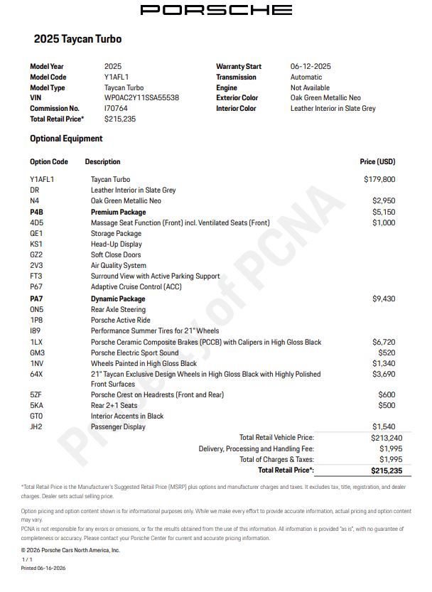 Certified 2025 Porsche Taycan Turbo AWD/4WD image 7