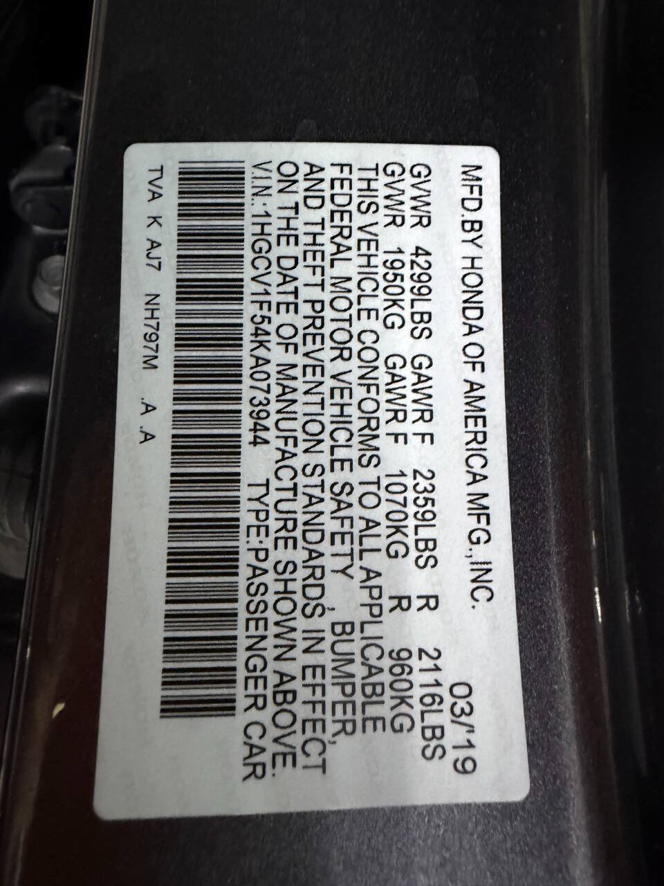 Used 2019 Honda Accord EX-L image 31