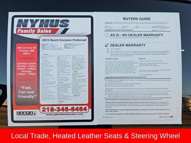 Used 2022 Buick Envision Preferred image 56