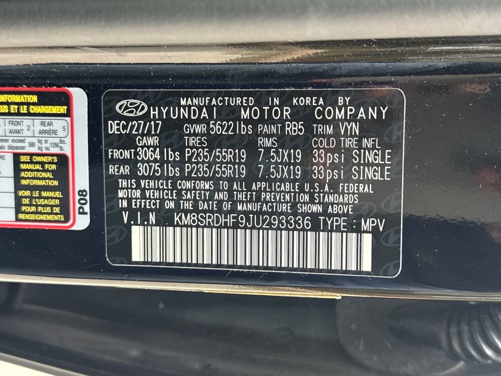 Used 2018 Hyundai Santa Fe SE w/ SE Ultimate Tech Package 03 image 30