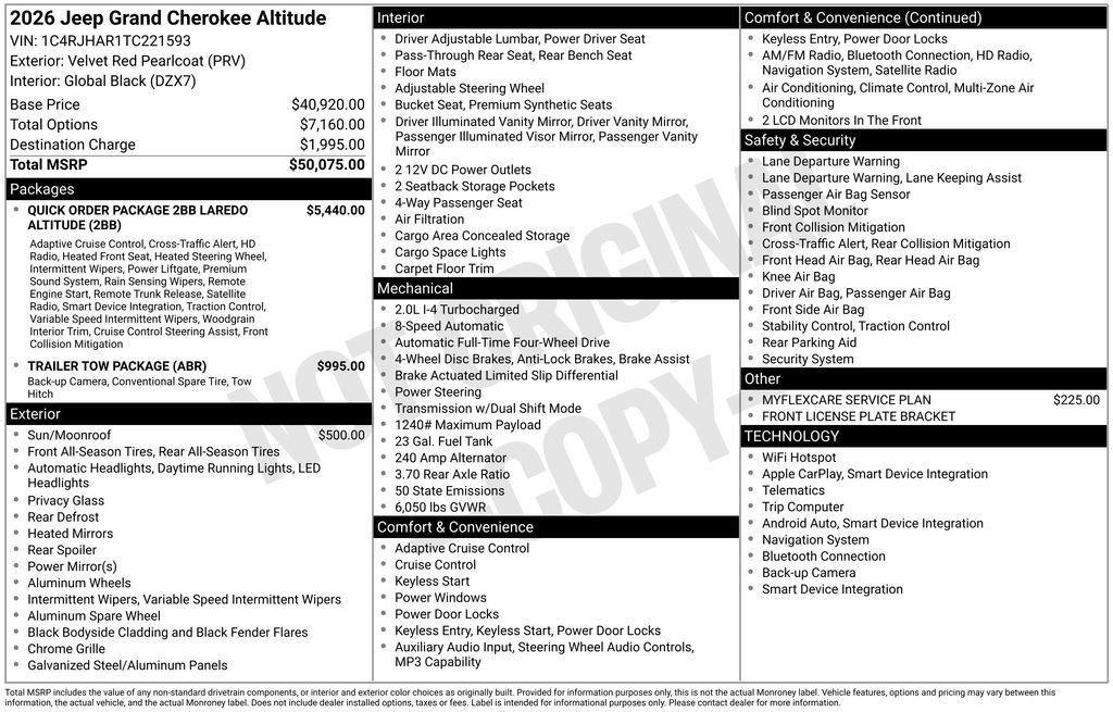 New 2026 Jeep Grand Cherokee Altitude AWD/4WD image 31