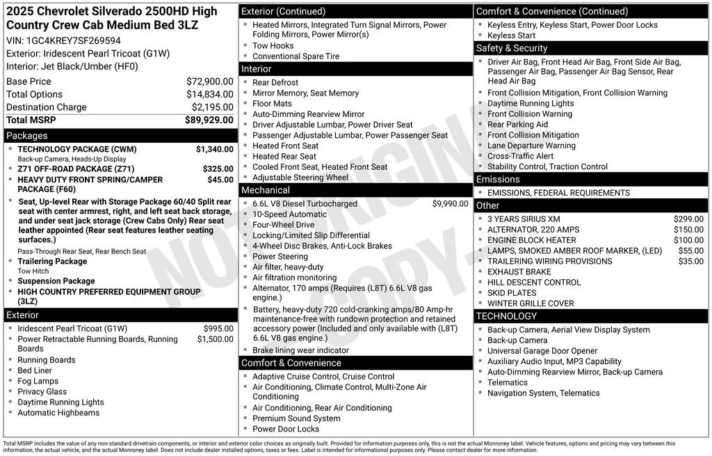 New 2025 Chevrolet Silverado 2500 High Country w/ Technology Package image 4