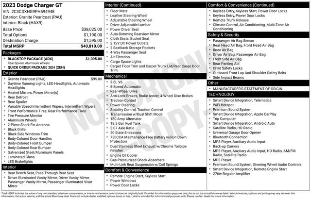 Used 2023 Dodge Charger GT w/ Blacktop Package RWD image 29