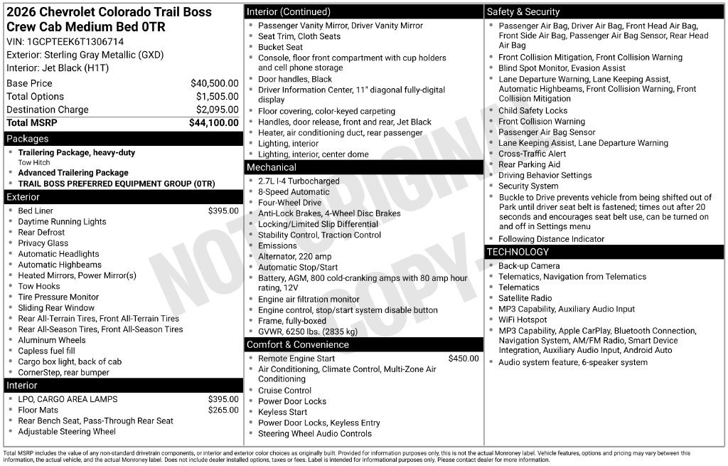 New 2026 Chevrolet Colorado Trail Boss AWD/4WD image 4