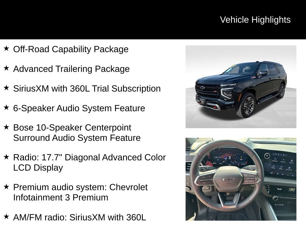 Used 2026 Chevrolet Tahoe Z71 w/ Z71 Off-Road Package AWD/4WD image 17