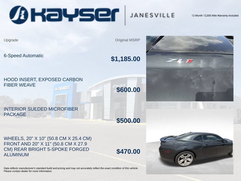 Used 2012 Chevrolet Camaro ZL1 RWD image 2
