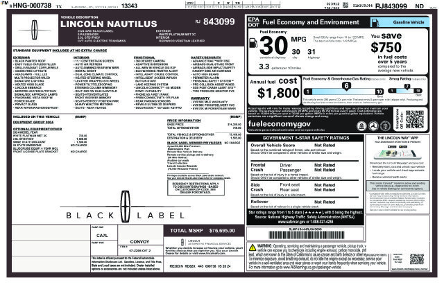 Certified 2024 Lincoln Nautilus Black Label AWD/4WD image 5