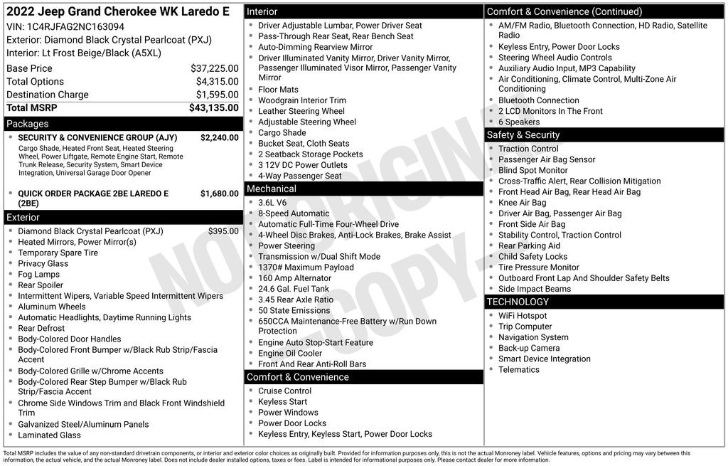 Used 2022 Jeep Grand Cherokee Laredo E w/ Security & Convenience Group AWD/4WD image 6