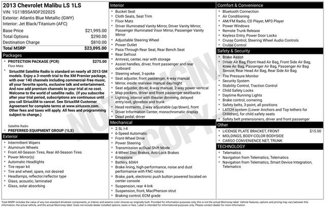 Used 2013 Chevrolet Malibu LS w/ Protection Package image 10