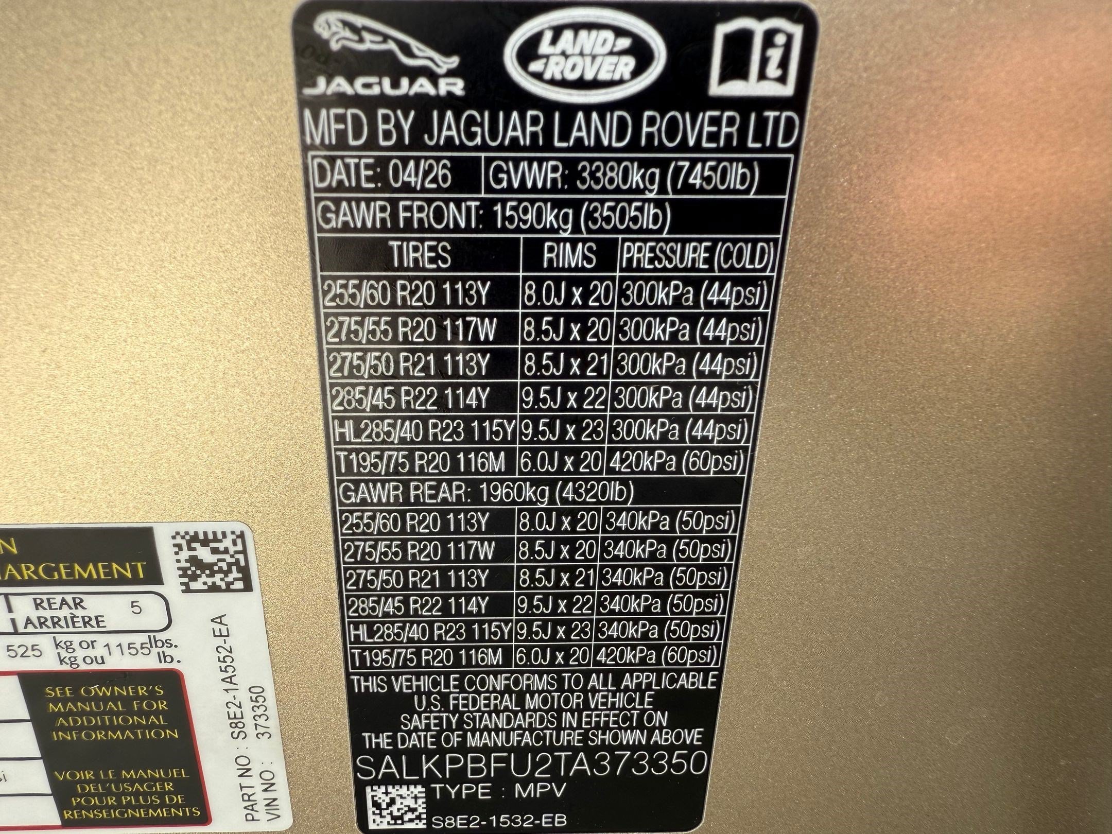 New 2026 Land Rover Range Rover Long Wheelbase SE AWD/4WD image 21