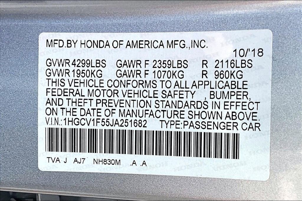 Certified 2018 Honda Accord EX-L image 14