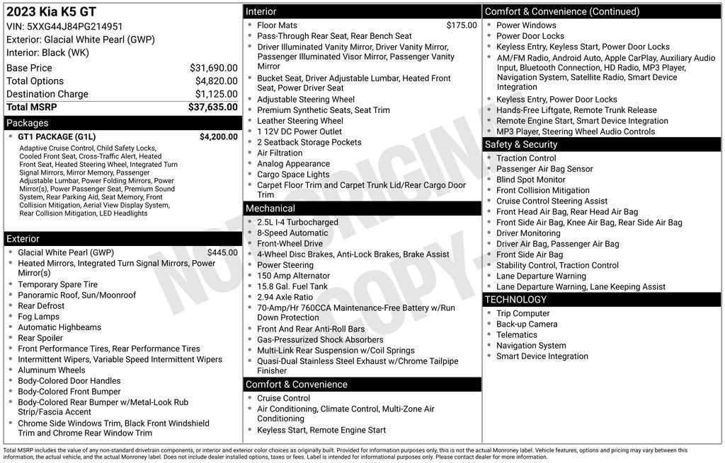 Used 2023 Kia K5 GT w/ GT1 Package image 15