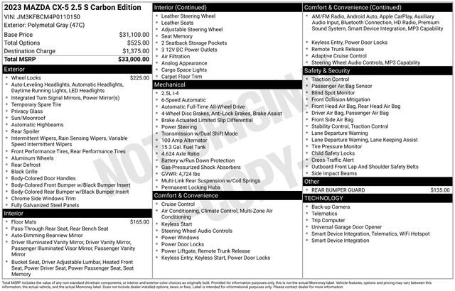 Used 2023 MAZDA CX-5 Carbon Edition AWD/4WD image 11