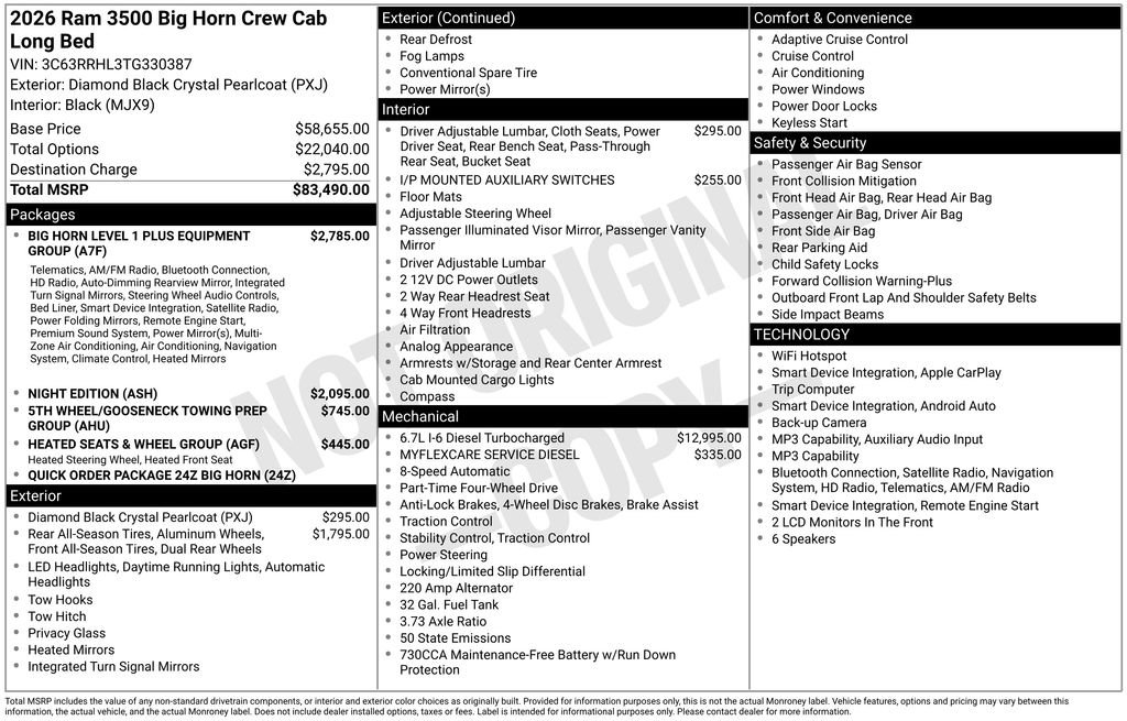 New 2026 RAM 3500 Big Horn AWD/4WD image 34