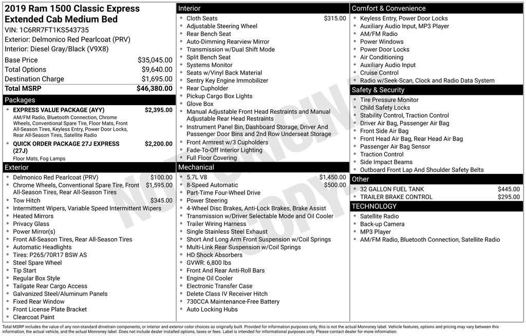 Used 2019 RAM 1500 Express w/ Express Value Package image 38