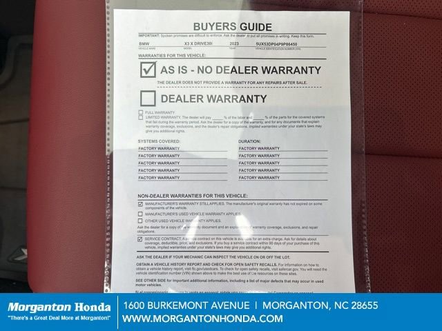 Used 2023 BMW X3 xDrive30i w/ Premium Package image 33