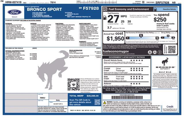 New 2025 Ford Bronco Sport Big Bend w/ Convenience Package image 43