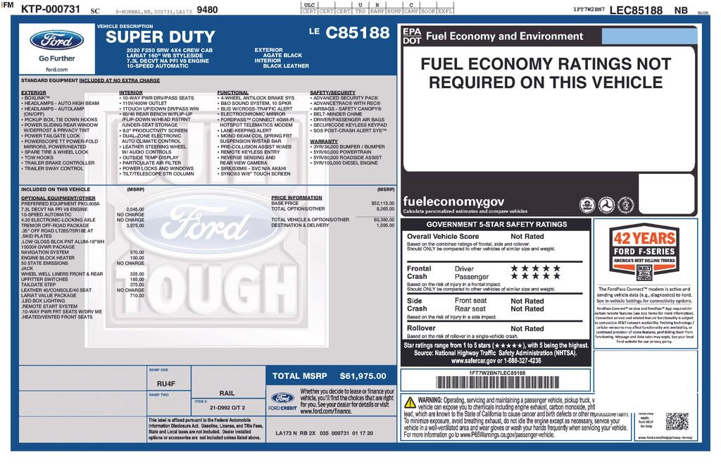 Used 2020 Ford F250 Lariat w/ Tremor Off-Road Package AWD/4WD image 26