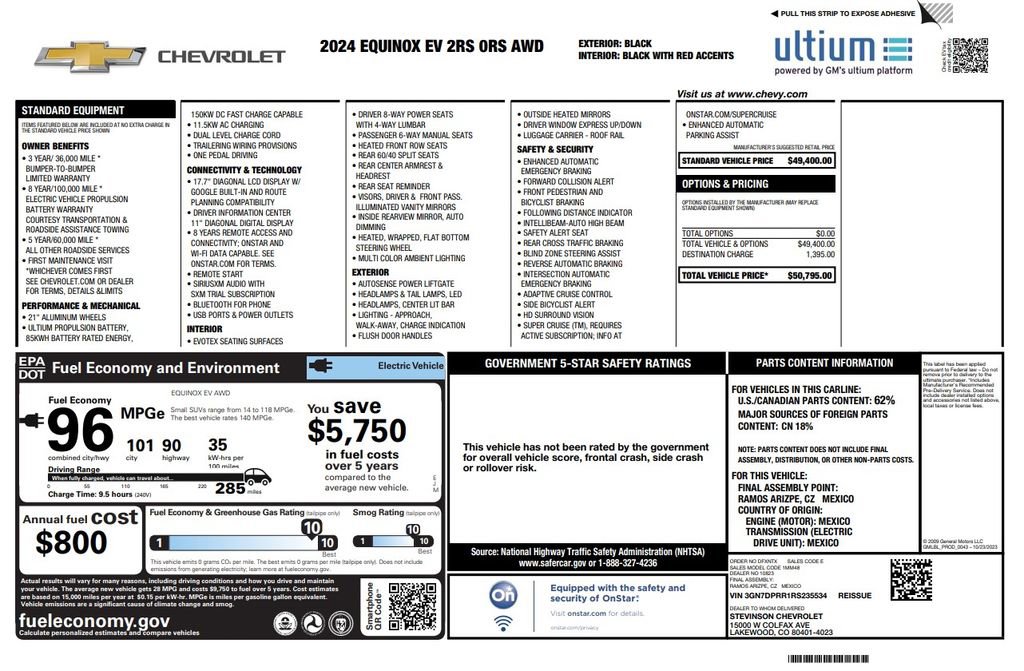 Used 2024 Chevrolet Equinox EV RS image 2