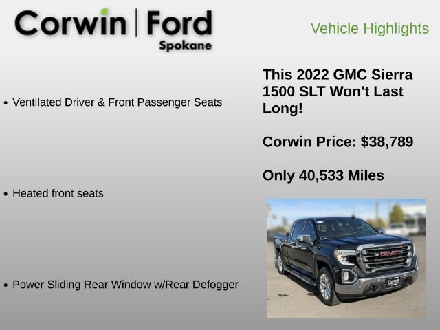 Used 2022 GMC Sierra 1500 SLT w/ SLT Premium Plus Package AWD/4WD image 12