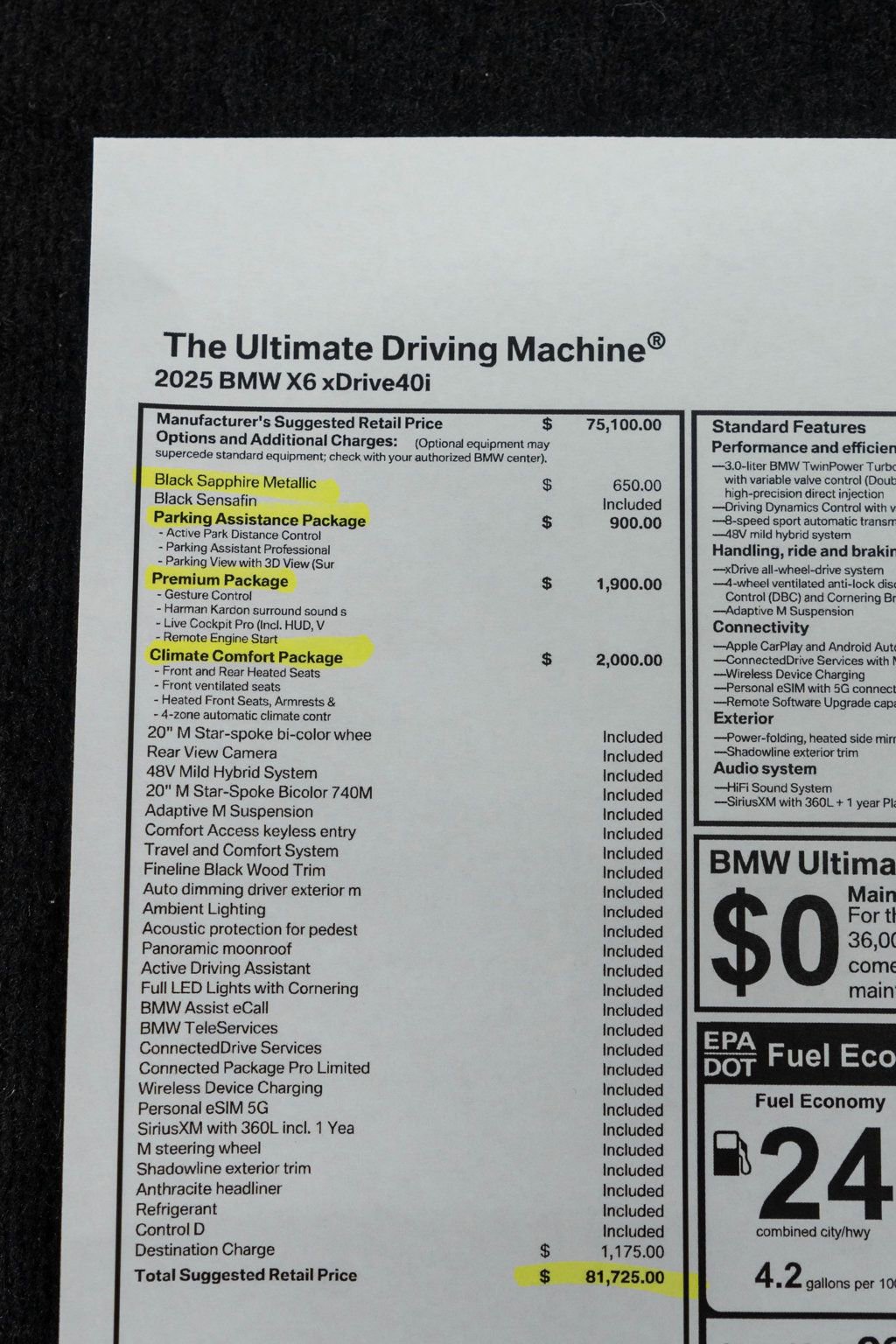 Used 2025 BMW X6 xDrive40i w/ Climate Comfort Package image 54