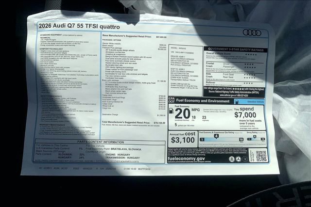 New 2026 Audi Q7 3.0T Premium Plus image 12