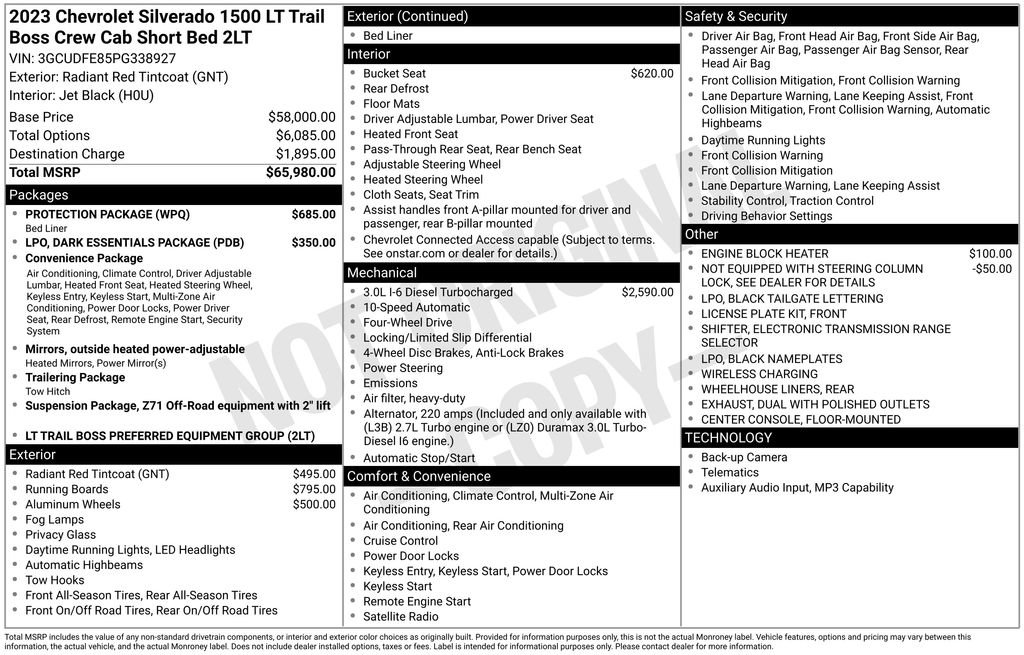 Certified 2023 Chevrolet Silverado 1500 LT Trail Boss w/ Protection Package AWD/4WD image 5