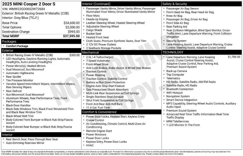 Certified 2025 MINI Cooper S FWD image 19