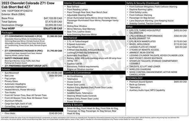 Used 2023 Chevrolet Colorado Z71 w/ Z71 Convenience Package 2 AWD/4WD image 1