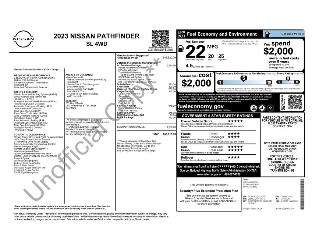 Certified 2023 Nissan Pathfinder SL w/ SL Premium Package AWD/4WD image 35