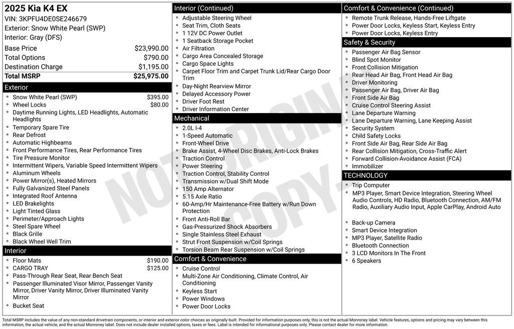 Certified 2025 Kia K4 GT-Line Turbo FWD image 43