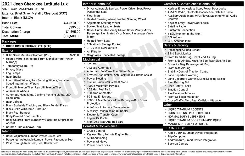 Used 2021 Jeep Cherokee Latitude Lux image 4