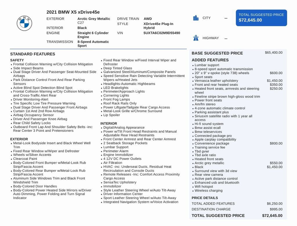 Used 2021 BMW X5 xDrive45e w/ Parking Assistance Package image 24