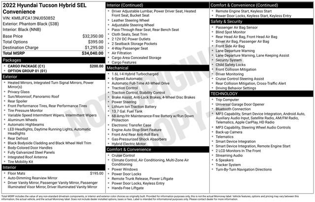 Used 2022 Hyundai Tucson SEL w/ Cargo Package AWD/4WD image 3