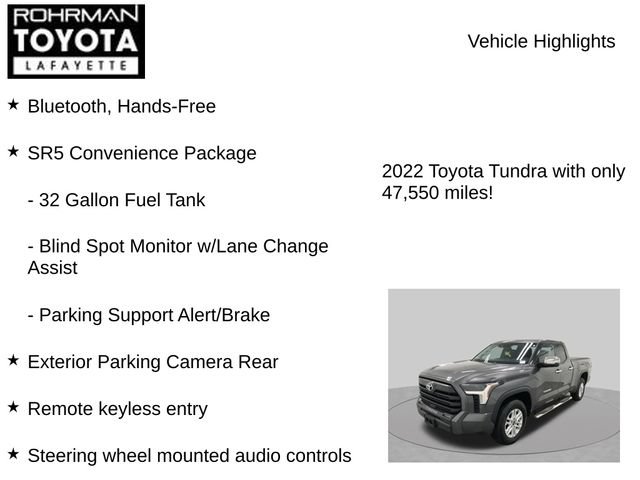 Used 2022 Toyota Tundra SR5 w/ SR5 Convenience Package AWD/4WD image 7