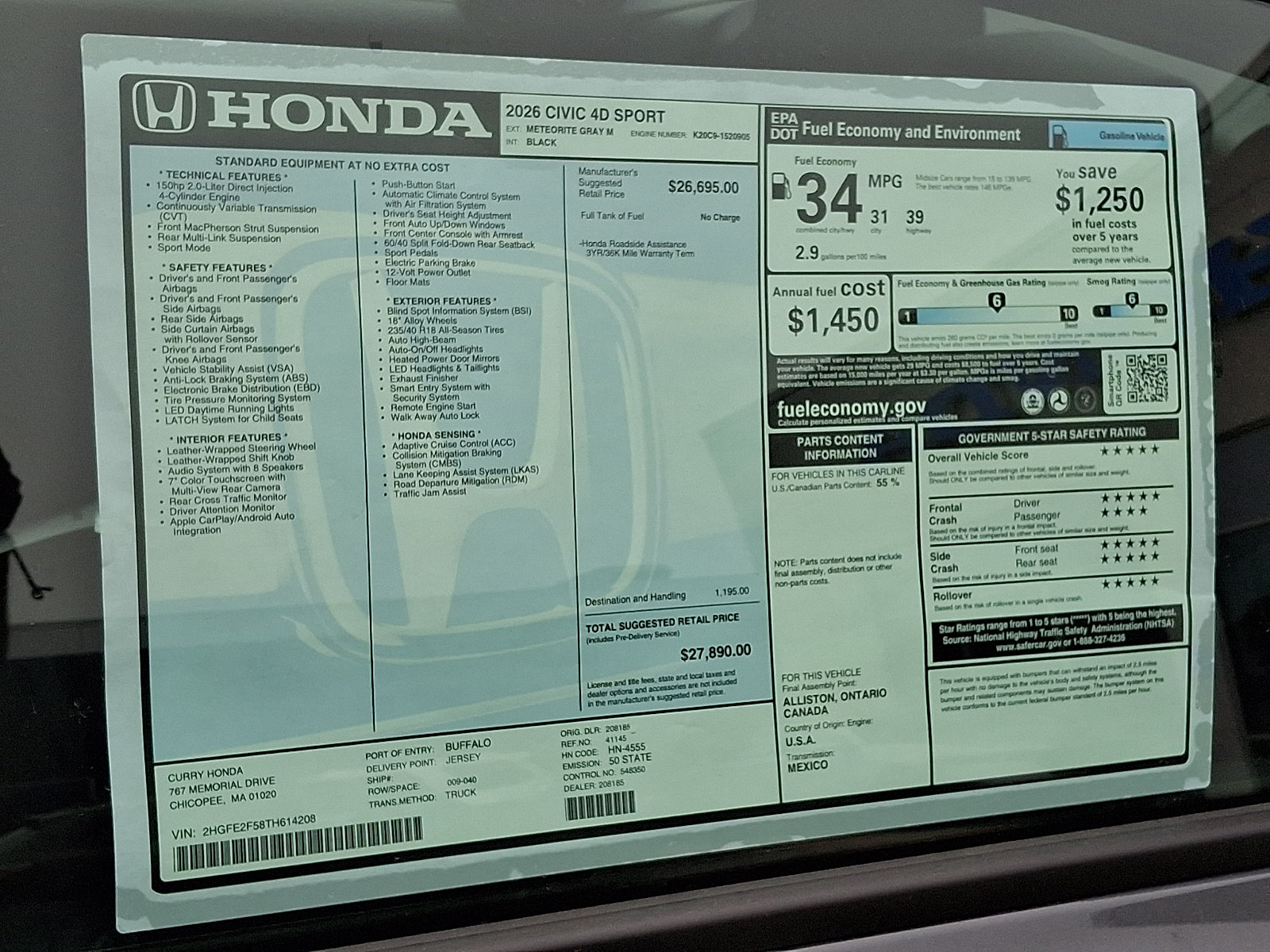 New 2026 Honda Civic Sport image 11