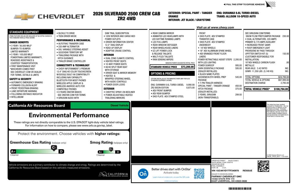 New 2026 Chevrolet Silverado 2500 ZR2 w/ ZR2 Bison Edition AWD/4WD image 4