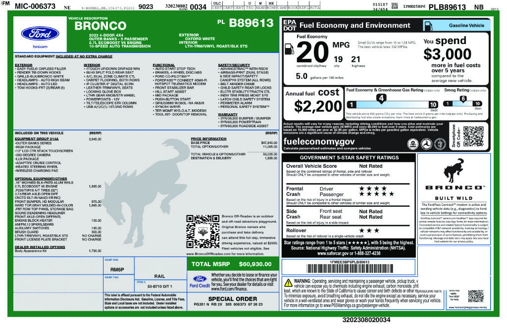 Used 2023 Ford Bronco Outer Banks AWD/4WD image 4