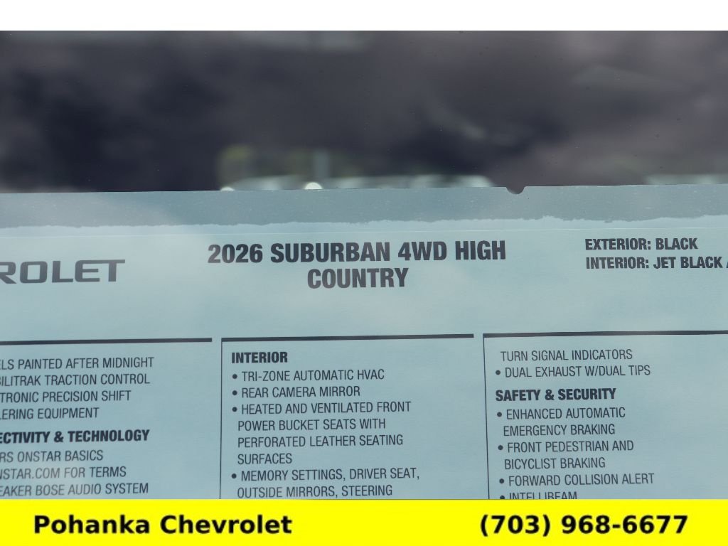 New 2026 Chevrolet Suburban High Country w/ Sun And Tow Package AWD/4WD image 30