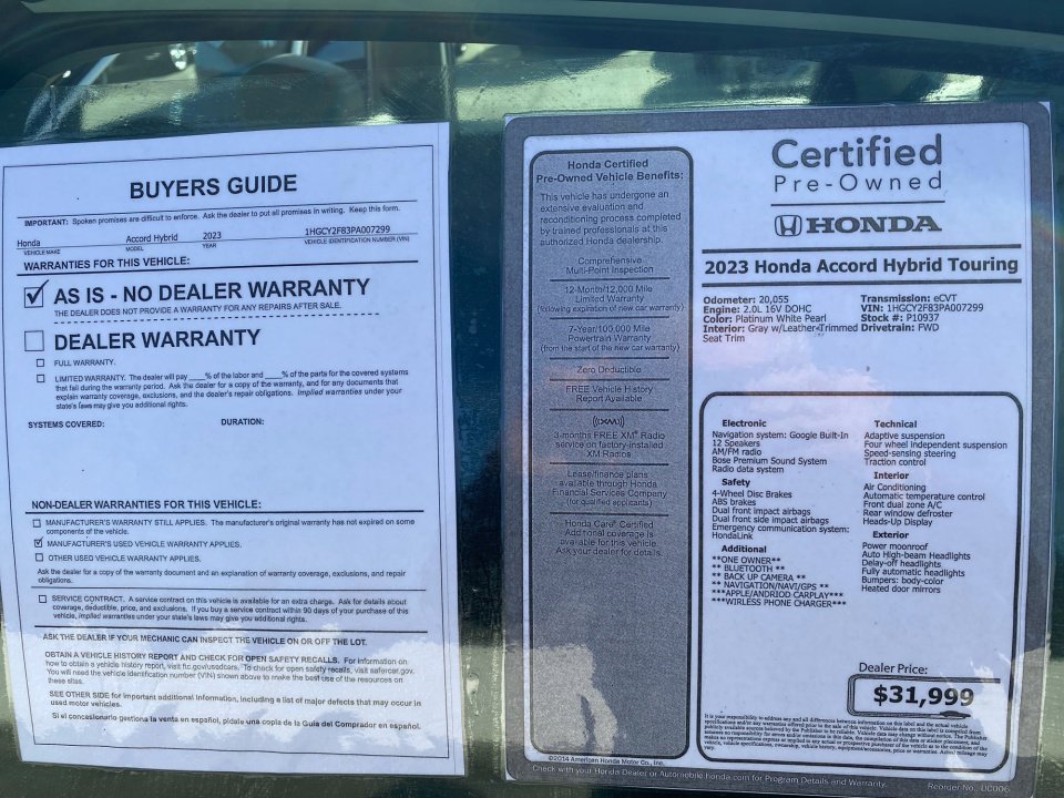 Certified 2023 Honda Accord Touring image 37